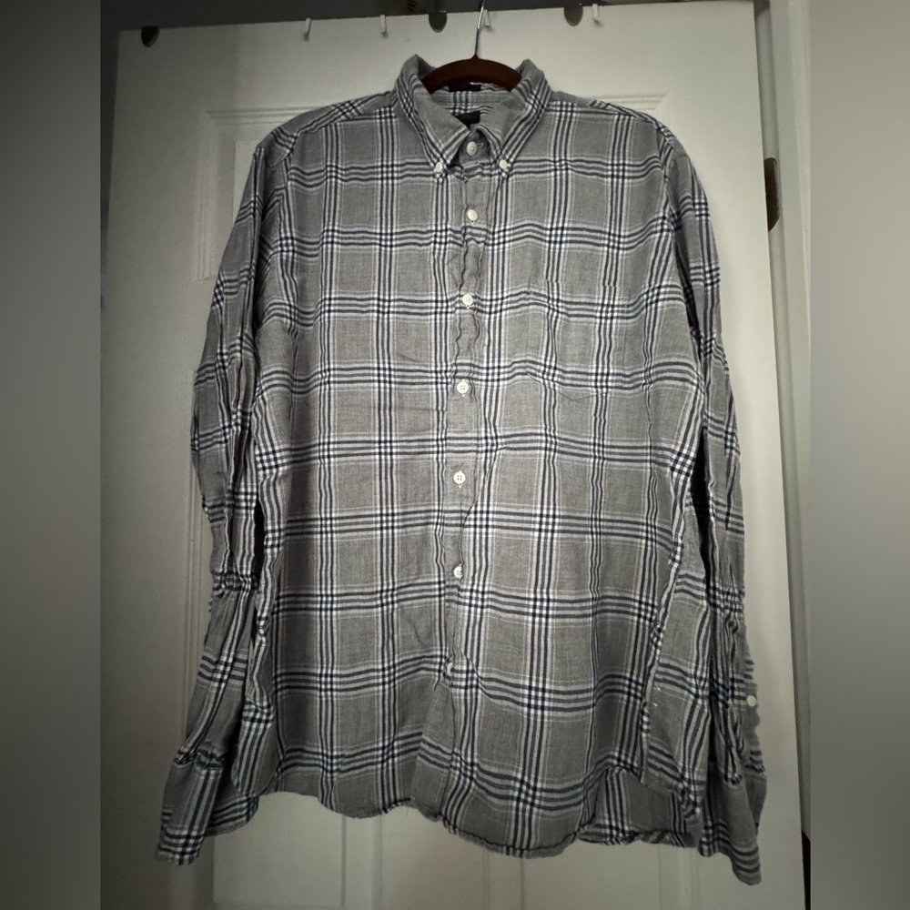 J. Crew Gray Casual Button Down Shirt-slim